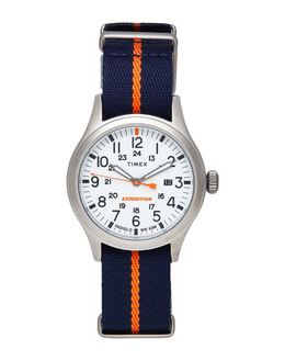 TIMEX Wrist Watch 50287384ug - Brand Logo, Fabric Strap with Grosgrain Detail, Adjustable Metal Buckle Fastening