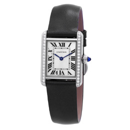 Cartier Tank Quartz Diamond Silver Dial Ladies Watch w4ta0016
