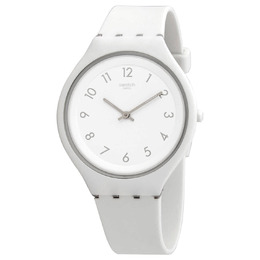 Swatch Skinsnow White Silicone Skin Unisex Watch SVUW101