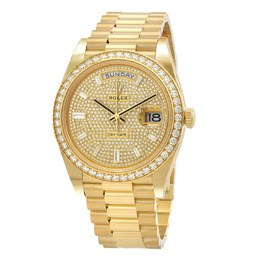 Rolex Day-Date 40 Mens Diamond Paved Dial Yellow Gold President Watch M228348rbr-0037