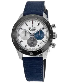 Brand New Authentic Zenith Chronomaster Sport White Panda Dial Rubber Strap Men's Watch Model: 03.3100.3600/69.C823
