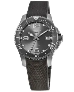 Longines HydroConquest Automatic 41mm Grey Dial Rubber Strap Men's Watch l3.781.4.76.9
