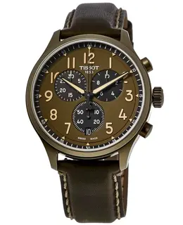 Tissot Chrono XL Khaki Dial Leather Strap Men's Watch t116.617.36.092.00