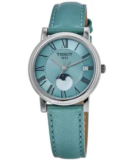 Tissot Carson Premium Light Blue Dial Leather Strap Women's Watch t122.223.16.353.00