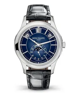 Patek Philippe Complications Annual Calendar Automatic Blue Sunburst Dial Men's Watch 5205g-013