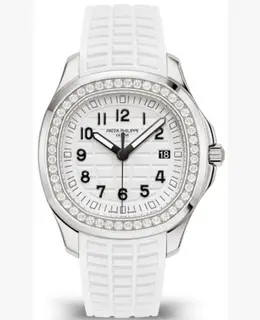 Patek Philippe Aquanaut White Dial Diamond Composite Strap Men's Watch Model 5267/200A-010
