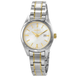 Seiko Two-tone Ladies Watch sur636p1 - White Dial, Yellow Gold-Tone Bracelet
