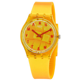 Swatch Coeur De Mangue GO119 Orange Analog Quartz Watch with Mango Dial