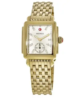 Michele Deco Mid Yellow Gold Tone Women's Watch Model MWW06V000004