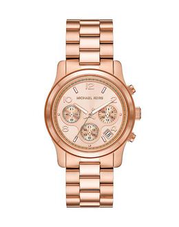 Michael Kors Watch 50304470wo - Rose Gold-Plated Stainless Steel Case with Brand Logo