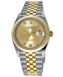 Rolex Datejust 36 M126233-0017 Yellow Gold & Steel Champagne Diamond Dial Women's Watch