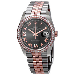 Pre-owned Rolex Datejust Mens Watch 126281RRDJ Rhodium Dial Automatic Steel Jubilee