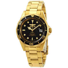 Invicta Pro Diver Black Dial Yellow Gold-plated Mens Watch 8936