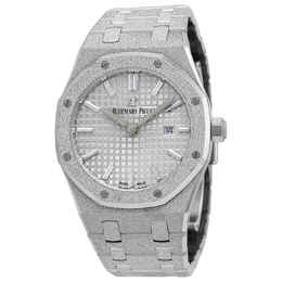 Audemars Piguet Royal Oak Frosted Gold Silver Dial Ladies Watch 67653bc.gg.12663bc.01
