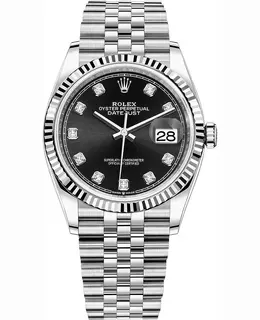 Rolex Datejust 36 - Model M126234-0027 Black Diamond Dial Women's Watch