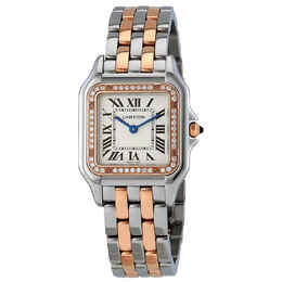 Cartier Panthere Medium Watch W3PN0007: Ladies' Silver Dial Steel & 18kt Pink Gold