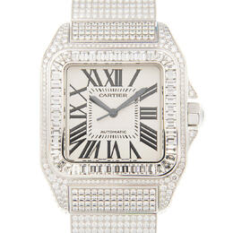 Cartier Santos Automatic Diamond White Dial Mens Watch w20073x8-100xl