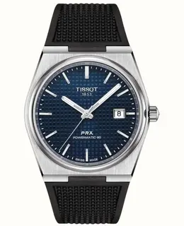 Tissot PRX Powermatic 80 Automatic Blue Dial Black Rubber Strap Men's Watch t137.407.17.041.00