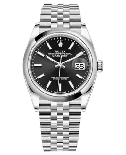 Rolex Datejust 36 Stainless Steel Black Dial Women's Watch - Model M126200-0003