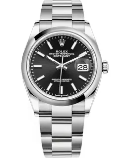 Rolex Datejust 36 Stainless Steel Black Dial Women's Watch, Model m126200-0004