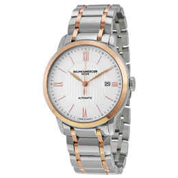 Baume & Mercier Classima Automatic Stainless Steel and 18kt Rose Gold Mens Watch 10217 a10217