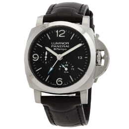 Panerai Luminor BiTempo Automatic Black Dial Mens Watch pam01360