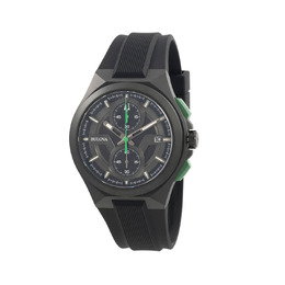 Bulova Maquina Chronograph Quartz Black Dial Mens Watch 98b381
