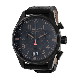 Alpina Startimer Pilot Chronograph Black Dial Quartz Men's Watch yes