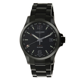 Longines Conquest V.HP GMT - PVD Coated Stainless Steel Date Men's Quartz Watch