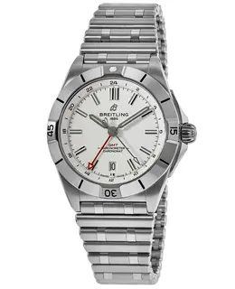 Breitling Chronomat Automatic GMT 40 White Dial Stainless Steel Men's Watch a32398101a1a1