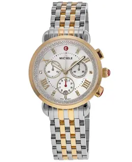 Michele Sport Sail Diamond Mother of Pearl Two-Tone Steel Women's Watch mww01c000142