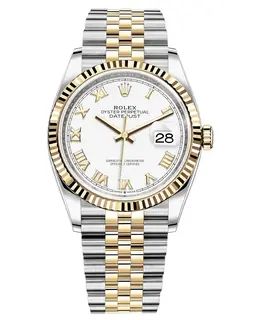 Rolex Datejust 36 Steel & Yellow Gold White Roman Dial Jubilee Women's Watch M126233-0029