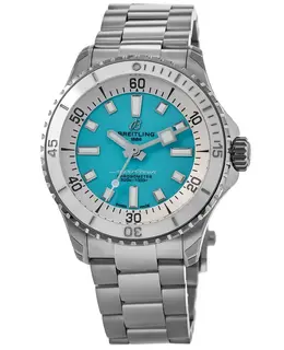Breitling Superocean Automatic 36 Turquoise Dial Steel Women's Watch Model A17377211C1A1