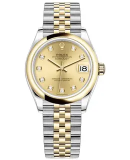 Rolex Datejust 31 Stainless Steel and Yellow Gold Champagne Diamond Dial Women's Watch Model M278243-0026