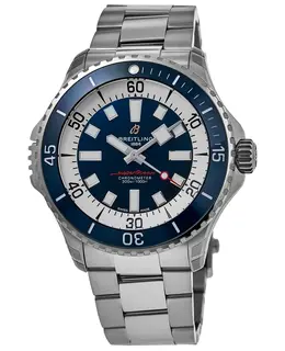 Breitling Superocean Automatic 46 Blue Dial Steel Men's Watch - Model: A17378E71C1A1