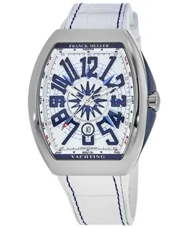 Franck Muller Vanguard Yachting White Dial Rubber Strap Men's Watch Model V45SCYACHTINGACBLWH