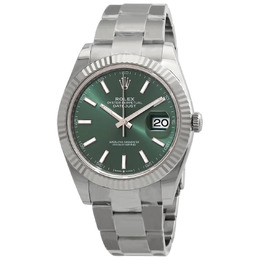 Rolex Datejust 41 Mint Green Dial Automatic Mens Steel and White Gold Oyster Watch m126334-0027