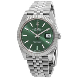 Rolex Datejust 41 Mint Green Dial Automatic Mens Steel and White Gold Jubilee Watch m126334-0028