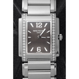 Patek Philippe Twenty-4 Quartz Grey Sunburst Diamond Ladies Watch 4910-1200a-010