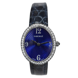 Pre-owned Faberge Anastasia Quartz Diamond Blue Dial Ladies Watch 0125919658985