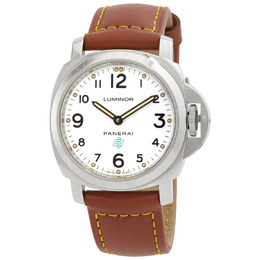 Panerai Luminor Base Logo Acciaio Hand Wind White Dial Mens Watch pam00630