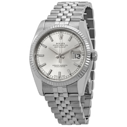 Pre-Owned Rolex Oyster Perpetual 36 mm Silver Dial Stainless Steel Rolex Jubilee Automatic Mens Watch 116234ssj