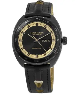 HAMILTON H35425730 AMERICAN CLASSIC PAN EUROPEAN AUTO BLACK DIAL MEN'S WATCH