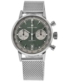 Authentic Hamilton Men's Watch H38416160 - Green Dial Auto Chronograph