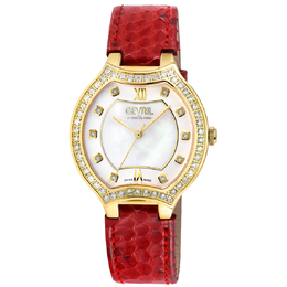 Gevril Lugano Diamond Mother of Pearl Dial Ladies Watch 11221