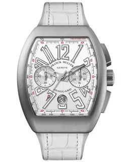 Franck Muller Vanguard Classical White Dial Leather Strap Men's Watch Model V 45 CC DT BR (BC) AC