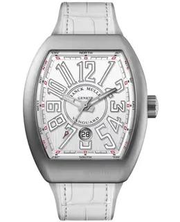 Franck Muller Vanguard White Dial Leather Strap Men's Watch, Model V45SCBRACW