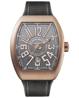 Brand New Franck Muller Vanguard Classical Grey Dial 18k Rose Gold Leather Strap Men's Watch V45SCDTBR5N