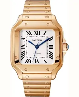 WGSA0031 - Cartier Santos De Cartier White Dial Rose Gold Men's Watch