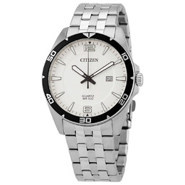 Citizen Quartz Watch Bi5051-51a - White Dial, Stainless Steel Men's Watch